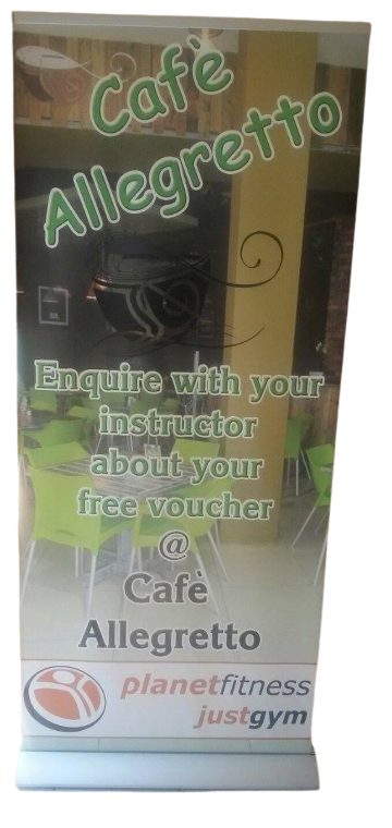 Pull-up banner for Cafe Allegretto