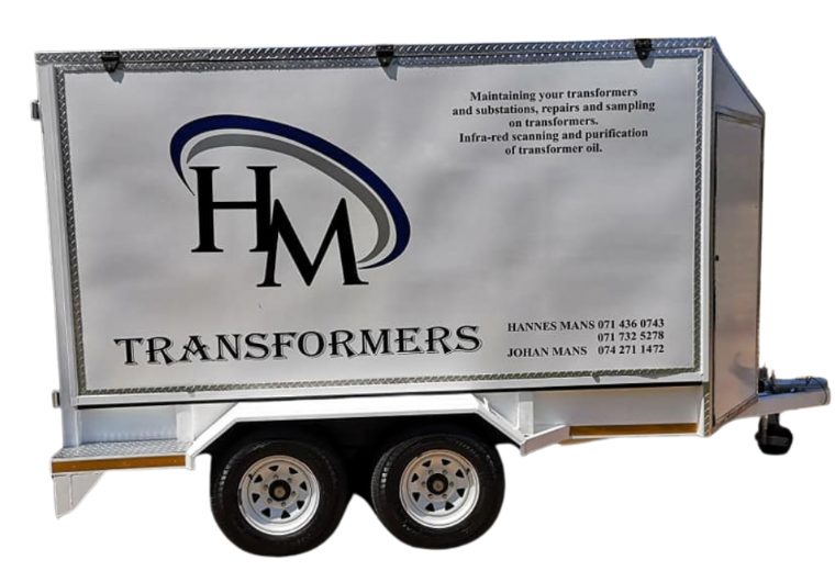 Cut out stickers applied to a trailer