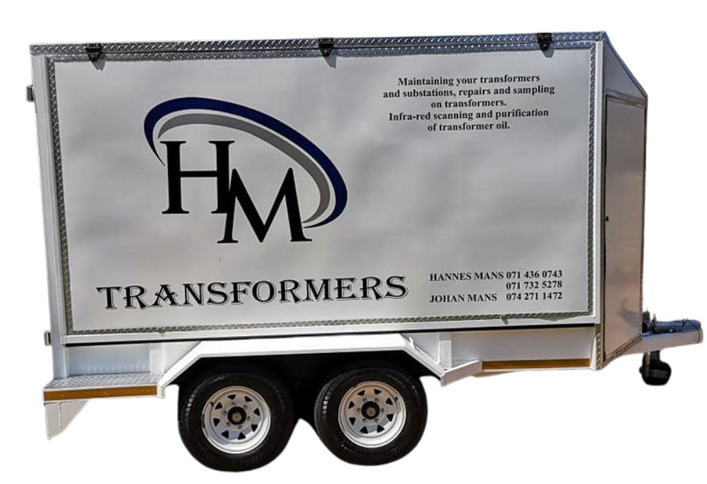 Cut out stickers applied to a trailer