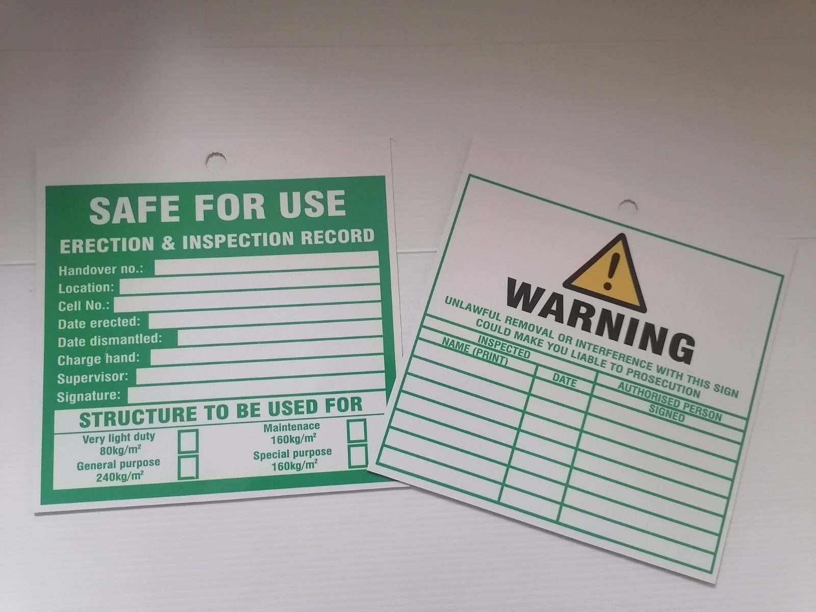 Scaffolding Signs for Verbaan Construction